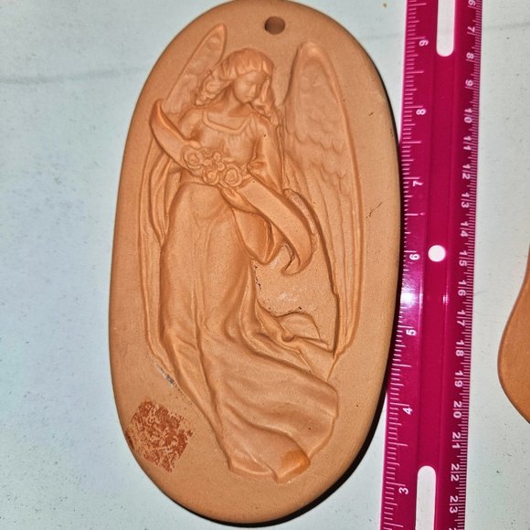 Vintage Cotton Press Cookie Molds 1992 Victorian Santa with Sack and 1995 Angel - Picture 3 of 6